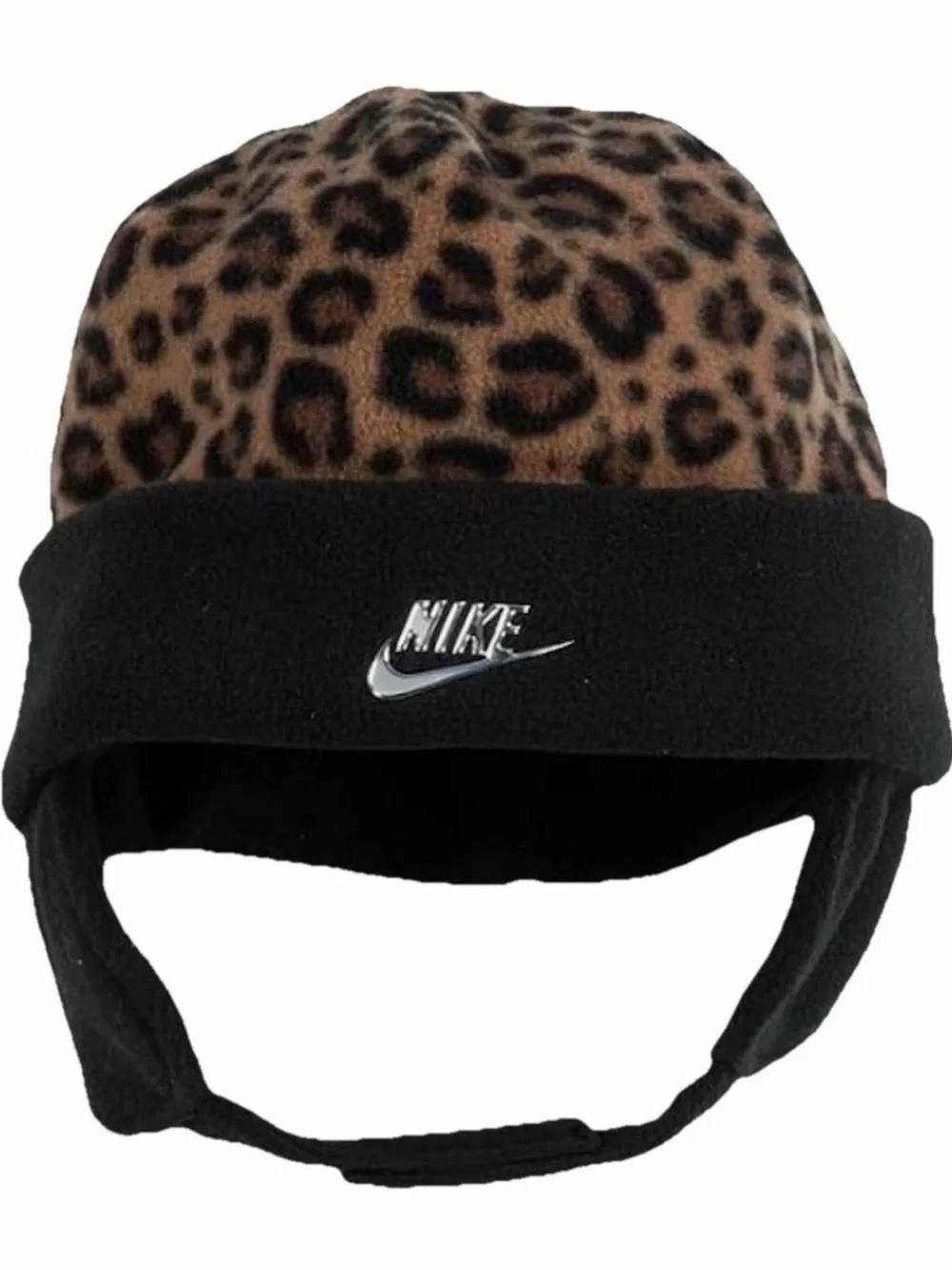 Nike Kids Leopard-Print Fleece Hat and Mittens - Black/Brown
